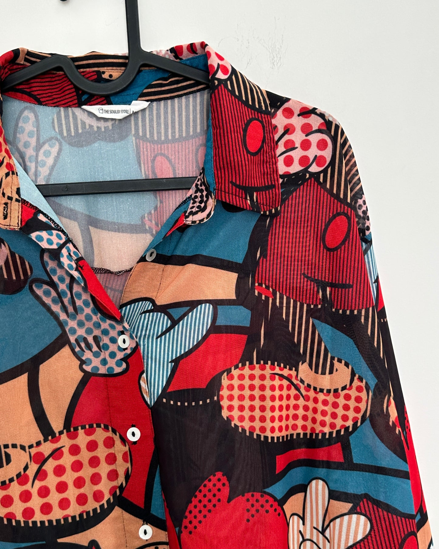 Mickey mouse printed mesh shirt
