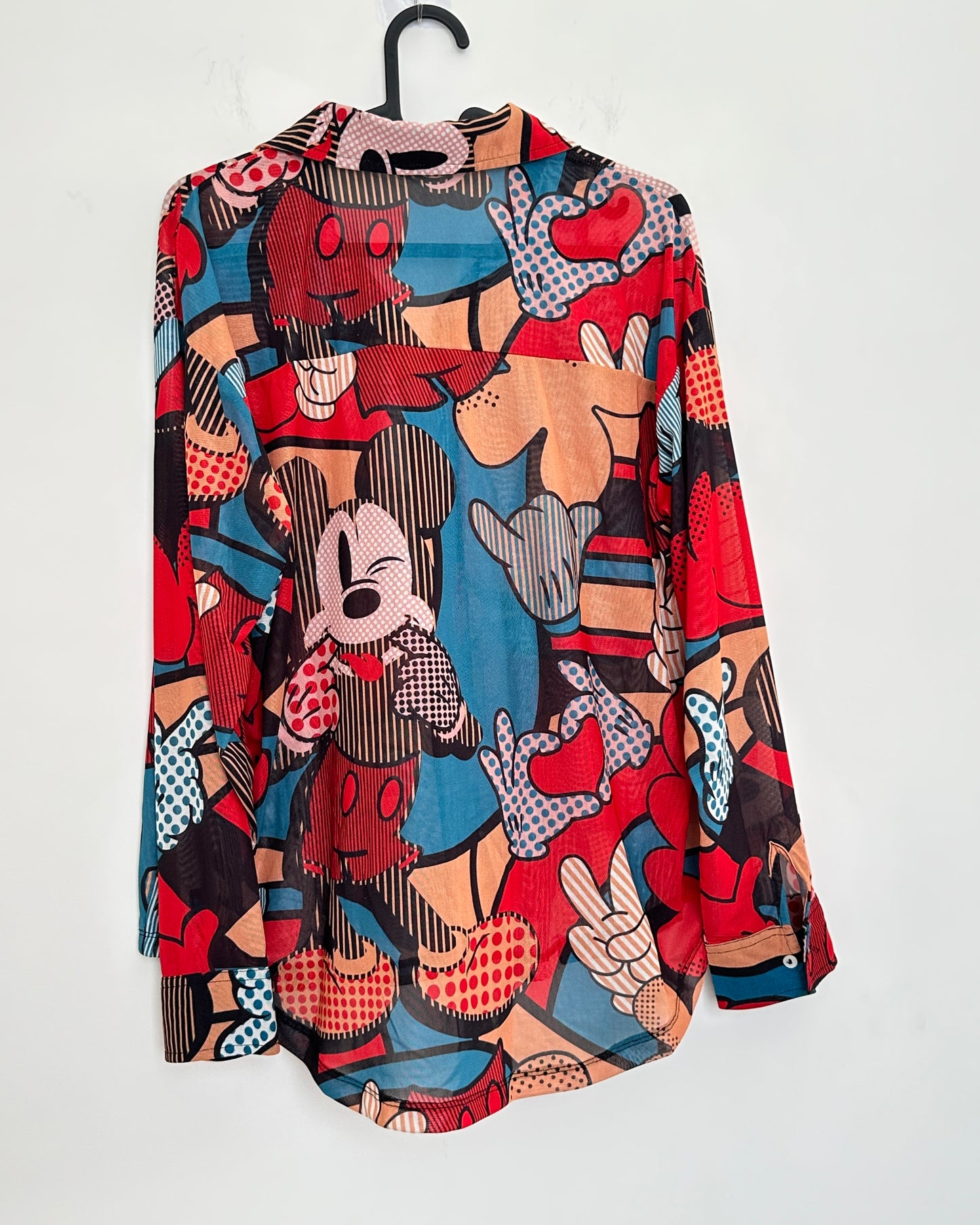 Mickey mouse printed mesh shirt