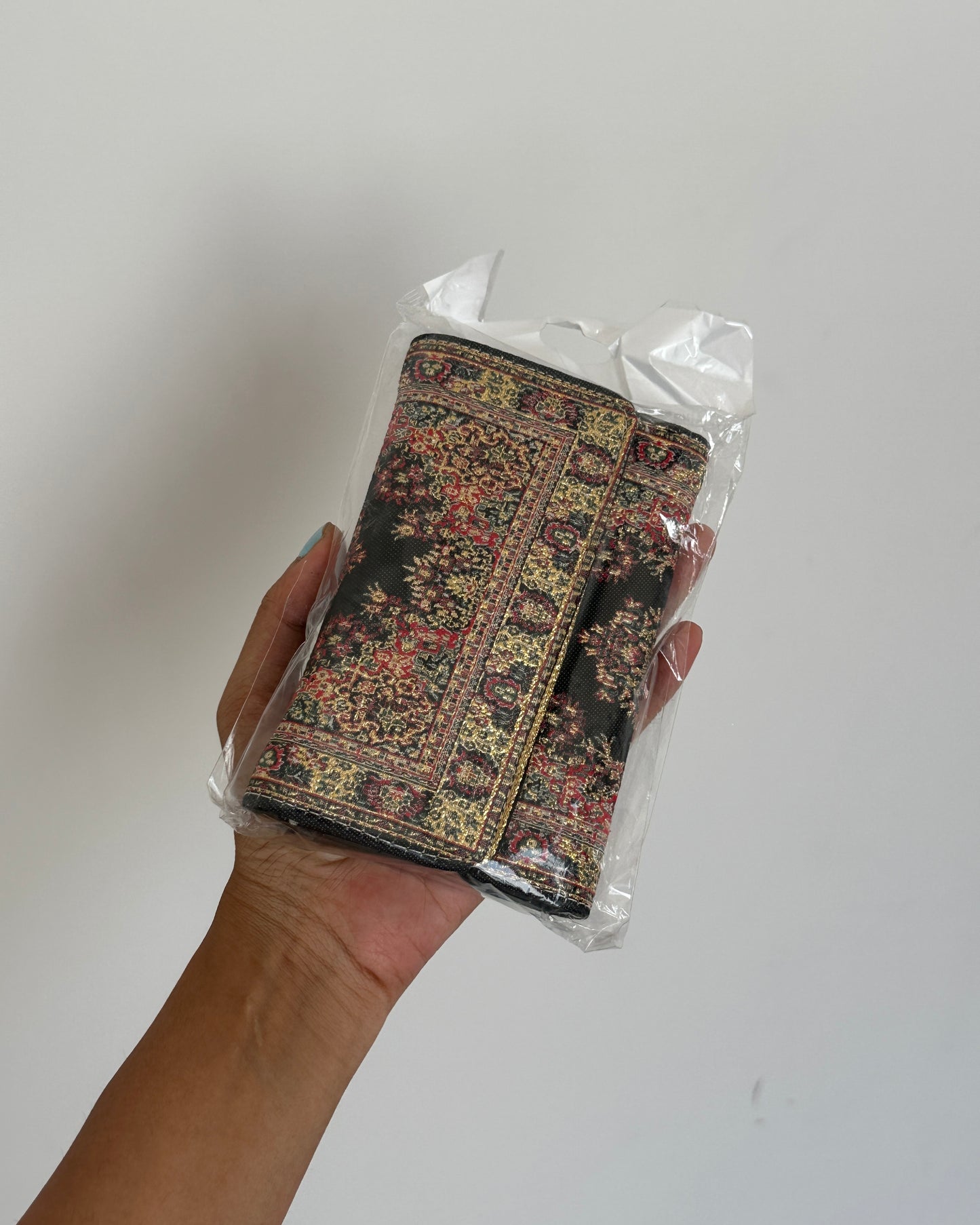 Turkish boho woven trifold wallet