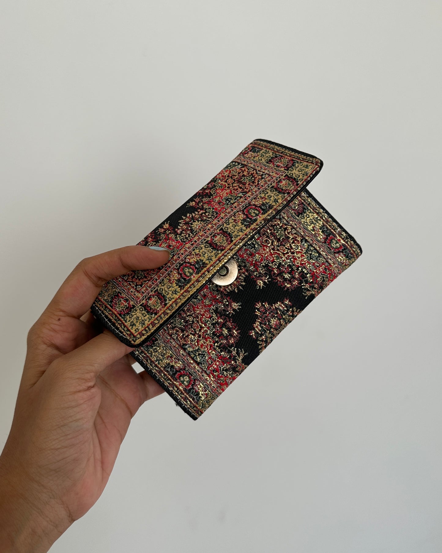 Turkish boho woven trifold wallet