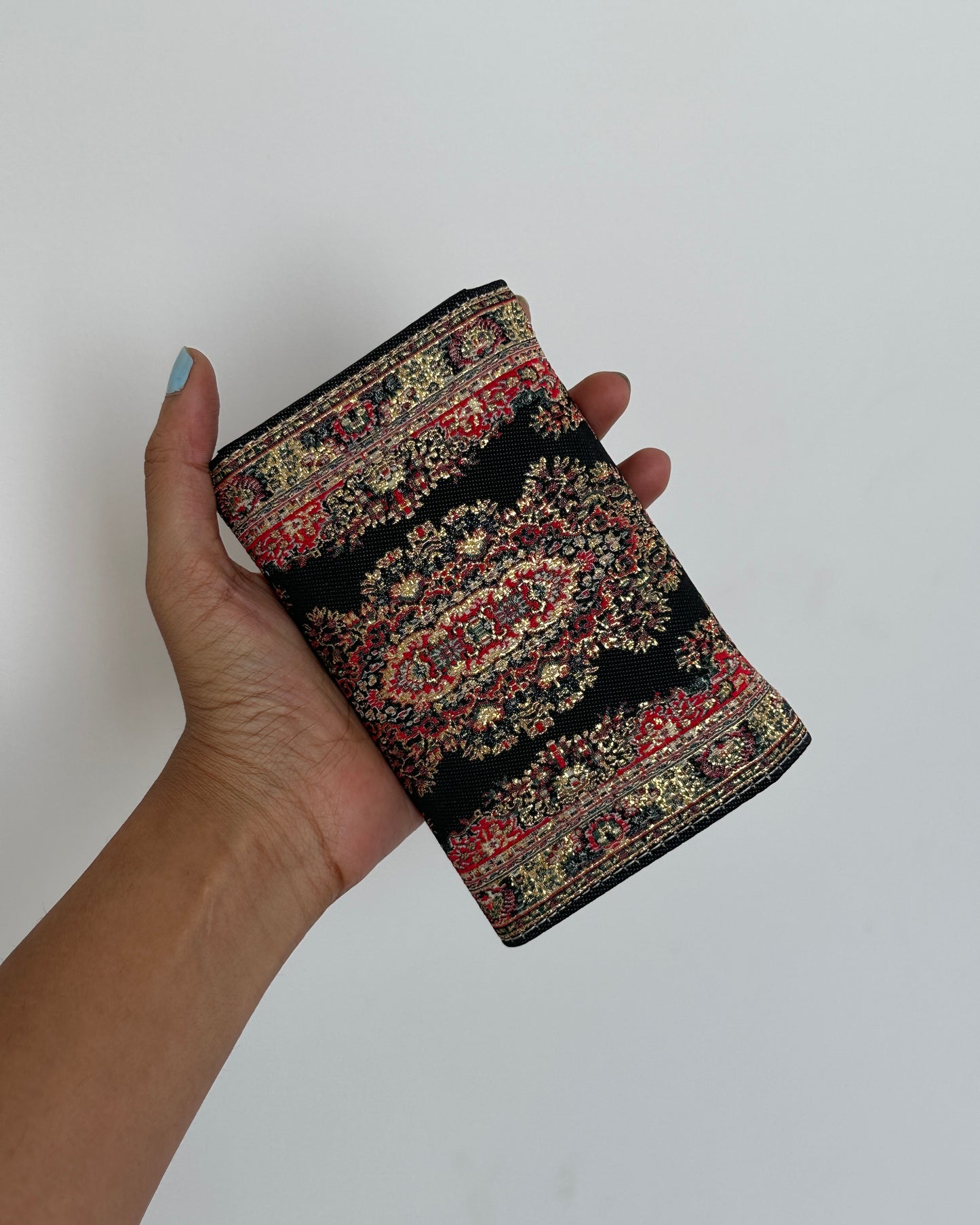 Turkish boho woven trifold wallet