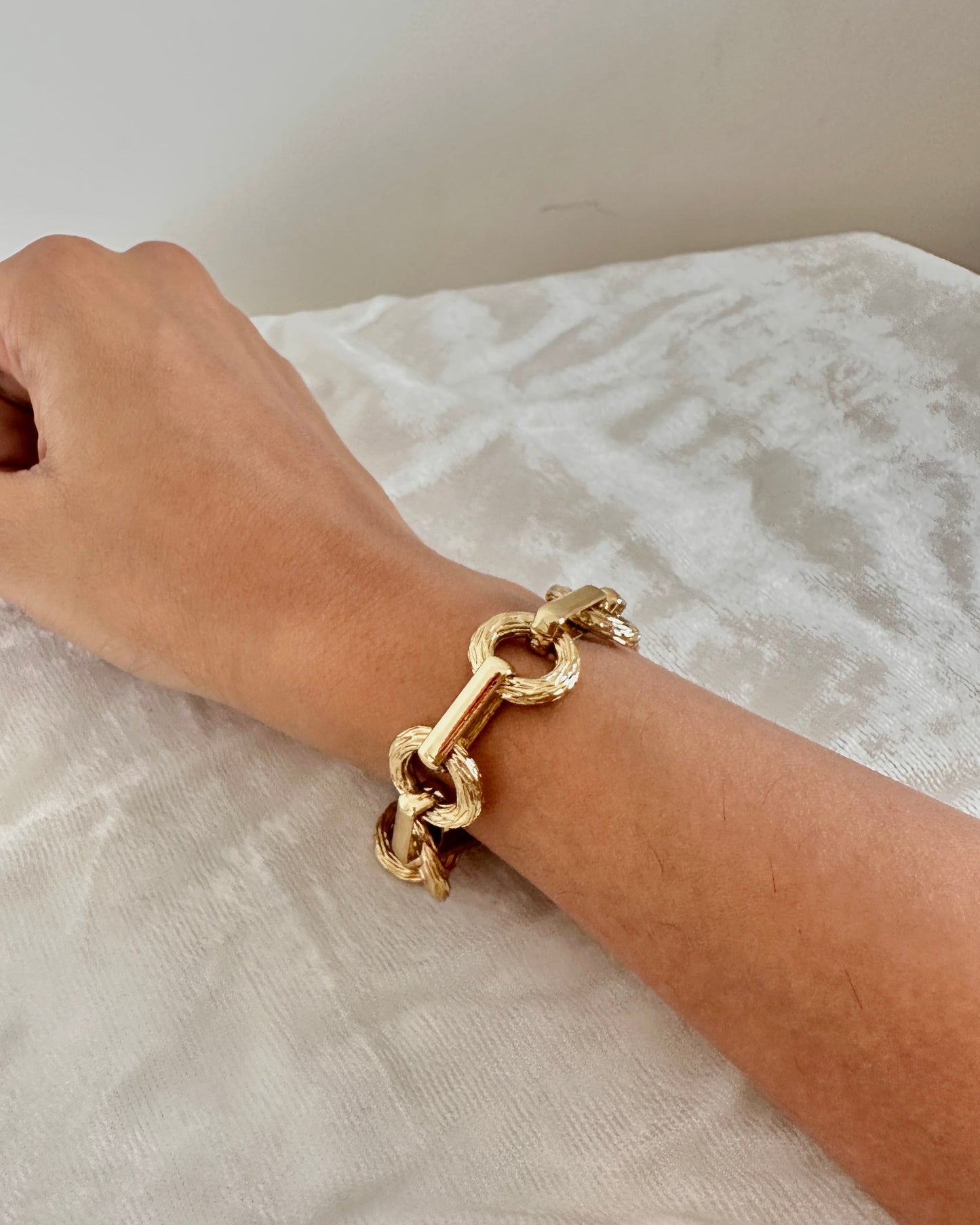 Gold chain chunky link bracelet