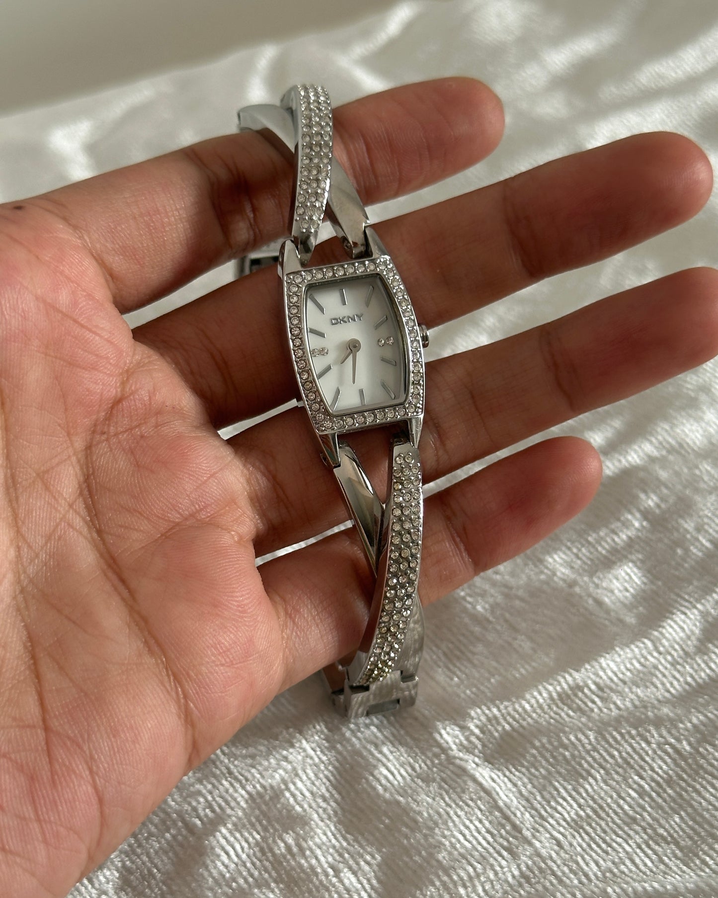 Silver studded DKNY watch