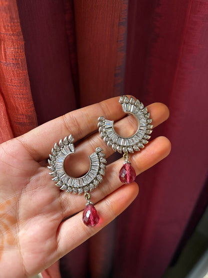 Contemporary pink drop earring