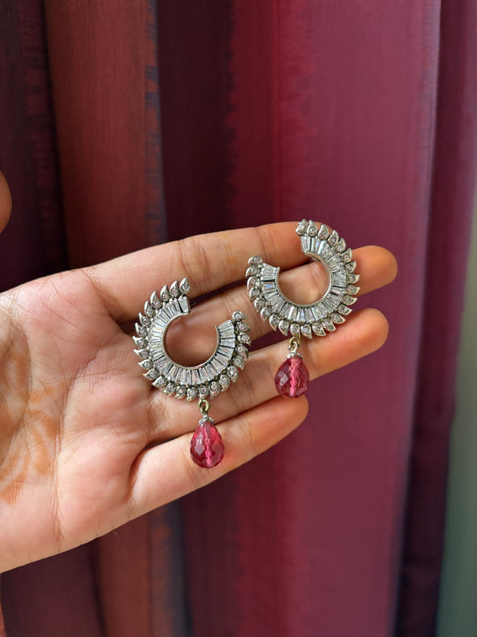 Contemporary pink drop earring