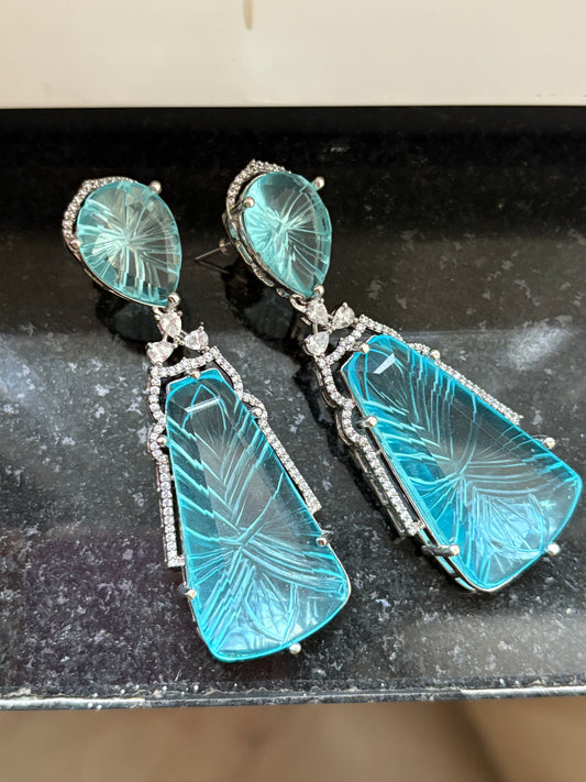 Blue stone earrings