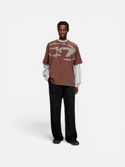 DIESEL T-shirt with distressed flocked logo