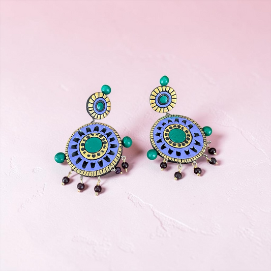 Purple terracotta earrings
